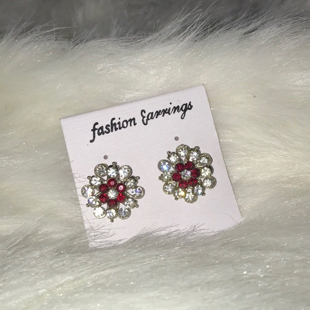 New earrings - crystal and red like gems